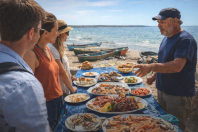 Seaside seafood experinece with loacals Seaside seafood experinece with loacals